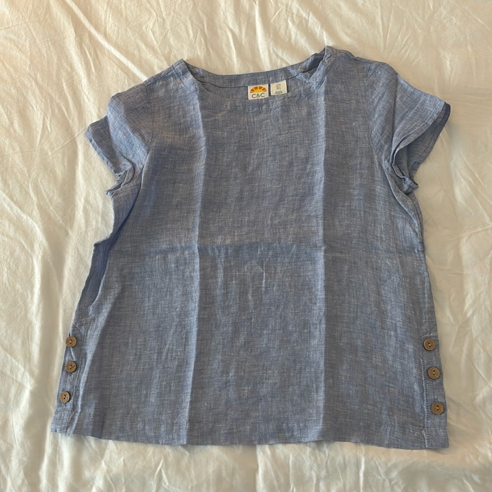 Light blue linen top
